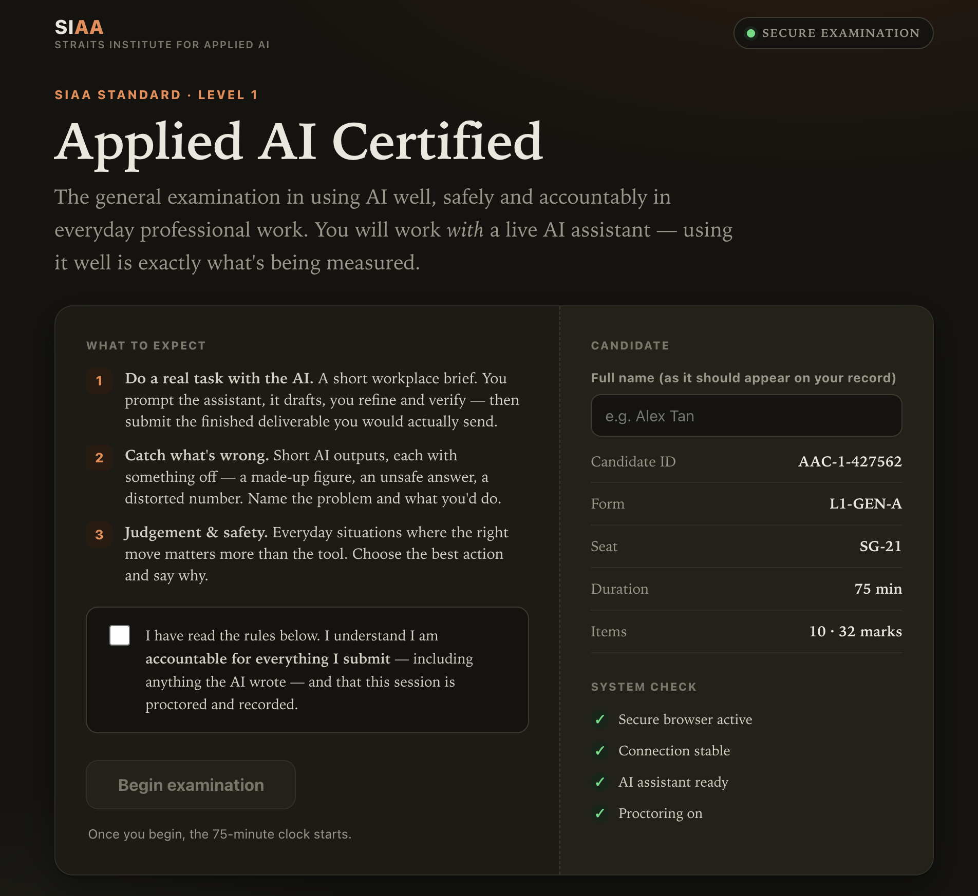 The AI+ Applied AI Certification — proficiency exam and certificate